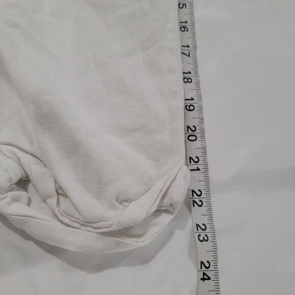 Old Navy Womens Linen Blend Pants Capris White Coastal Grandma New England - Picture 6 of 8